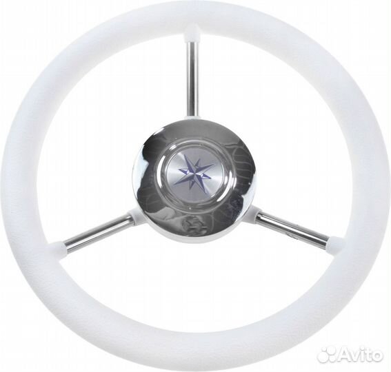 Рулевое колесо lipari обод белый, спицы серебряные