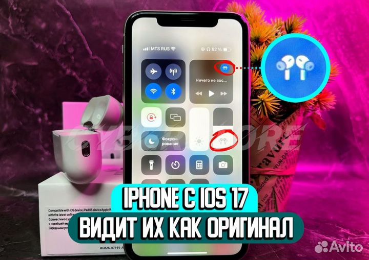 Airpods Pro 2 с гироскопом Type-C+Адаптивный режим