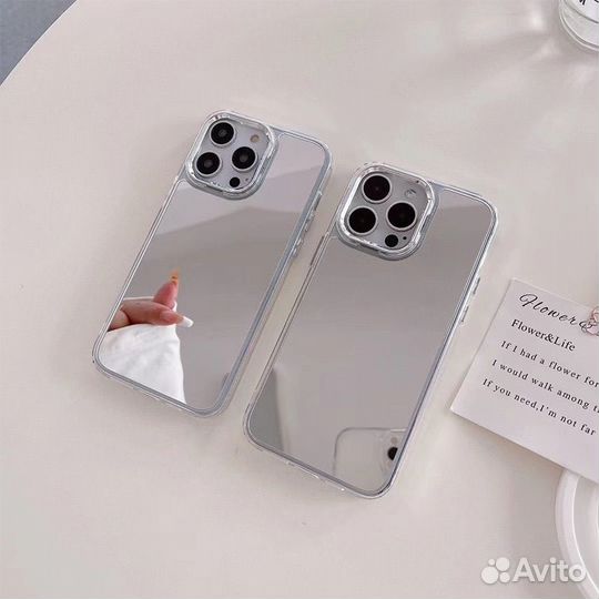 Чехол на iPhone 14 pro противоударный, зеркальный