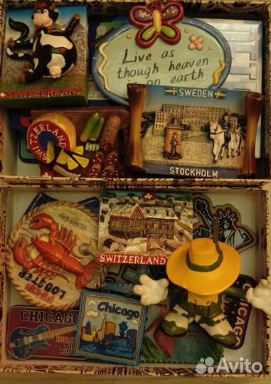 Магниты на холодильник США, Швейцария, Швеция