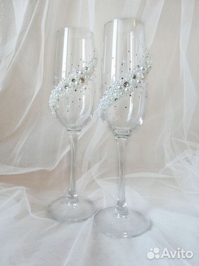 Бокалы со свадебным декором