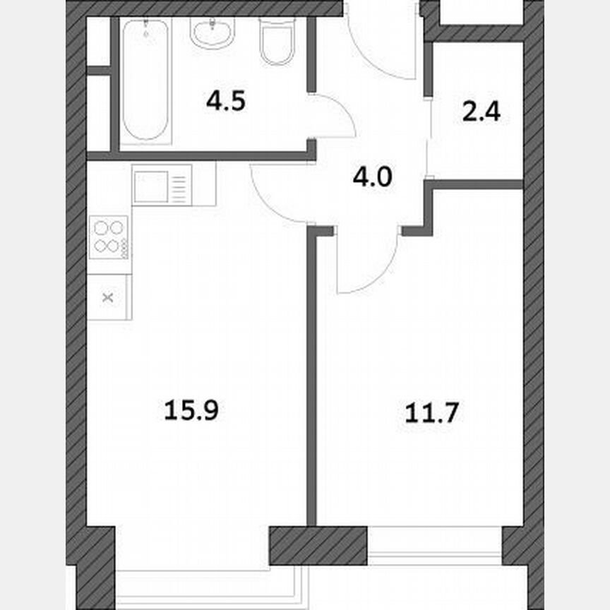 1-к. квартира, 38,5 м², 8/19 эт.