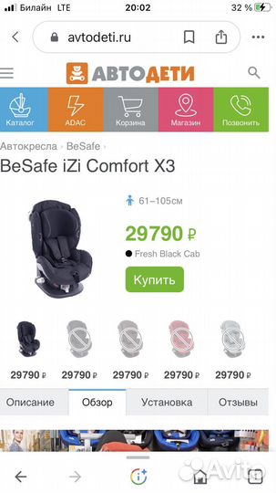 Детское автокресло Besafeот 0 до 18 кг