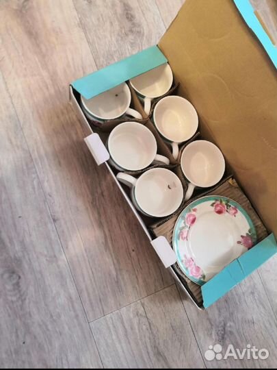 Чайный набор / сервиз 12 костяной фарфор