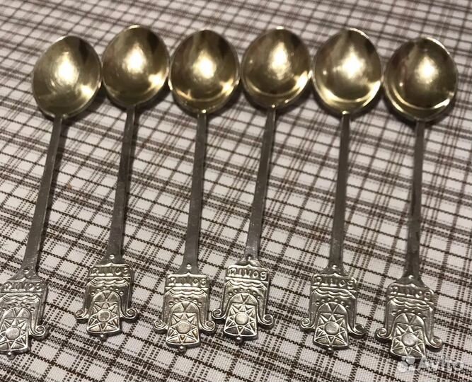 Ложки чайные мельхиор СССР с позолотой