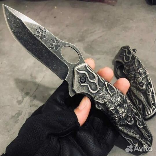 Нож складной с волком