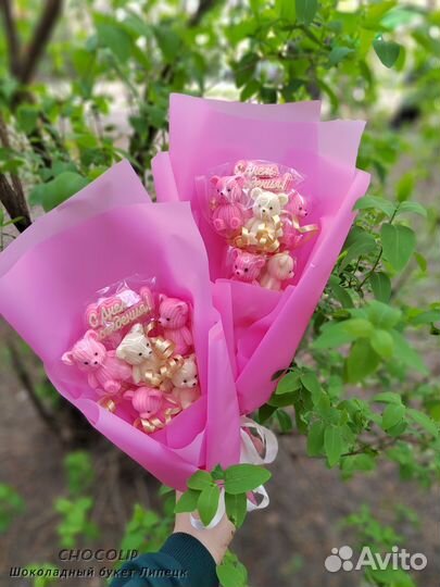 Шоколадные мишки, шоколадный букет без глазури