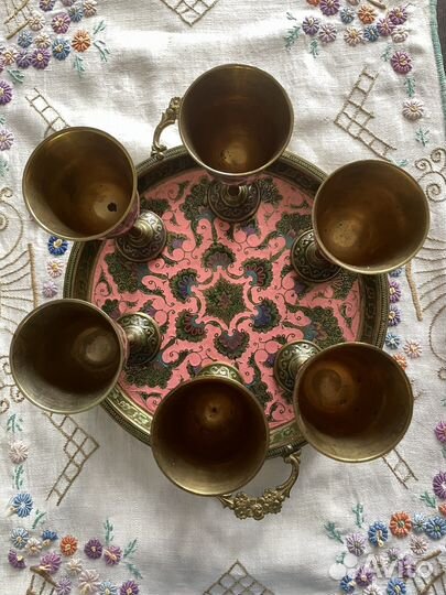 Винный набор из индийской латуни 70гг