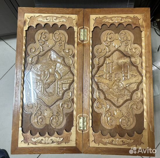 Нарды ручной работы со стеклом