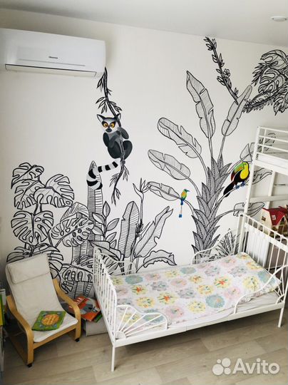 Роспись стен, ботаническая иллюстрация, digital