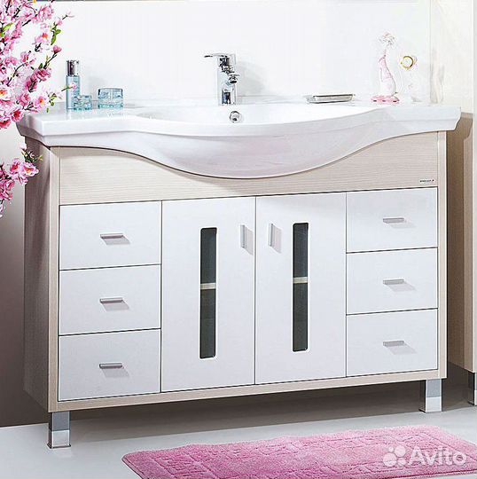 Тумба с раковиной Бриклаер Бали 120 светлая листве