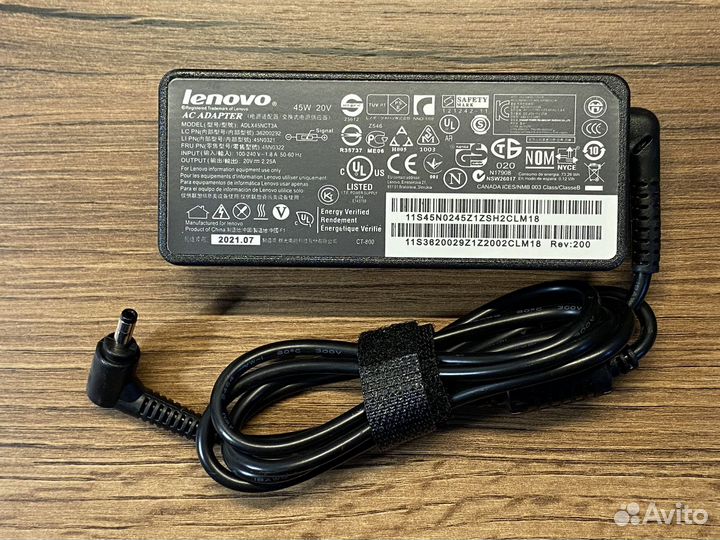 Блок питания для Lenovo 20V 2.25A 45W 4.0x1.7
