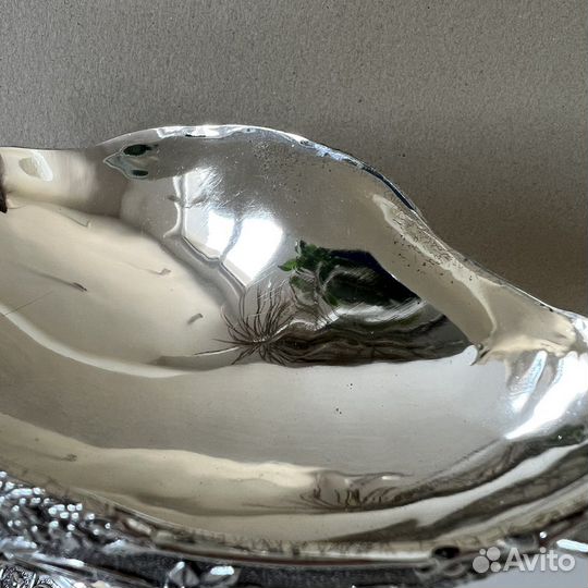 Ваза / фруктовница металлическая никелированная