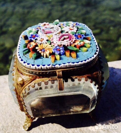 Шатулка микромозаика антиквариат Италия