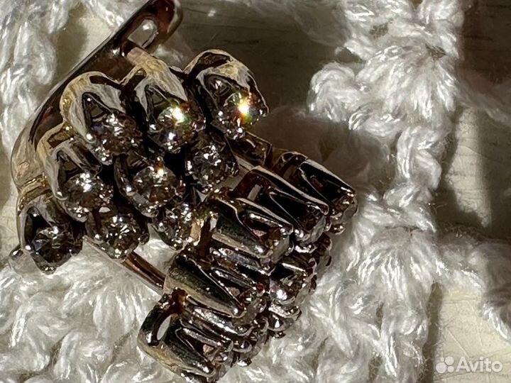 Серьги с бриллиатами 750 пробы