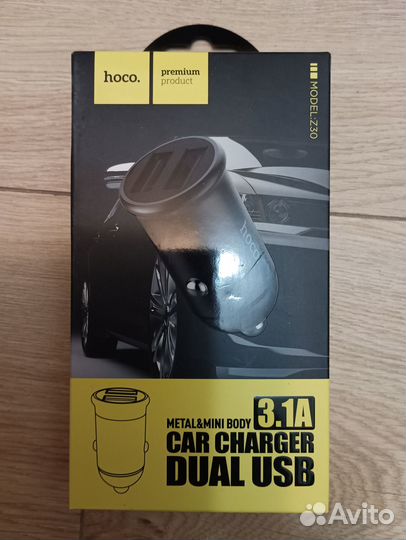 Новое зарядное устройство Hoco z30 2 USB для авто