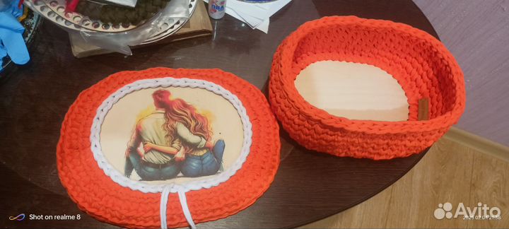 Шкатулка из трикотажа