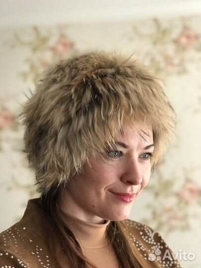 Шапка из натурального меха и шерсти