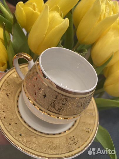 Китайский золотой кофейный сервиз Yamasen Gold