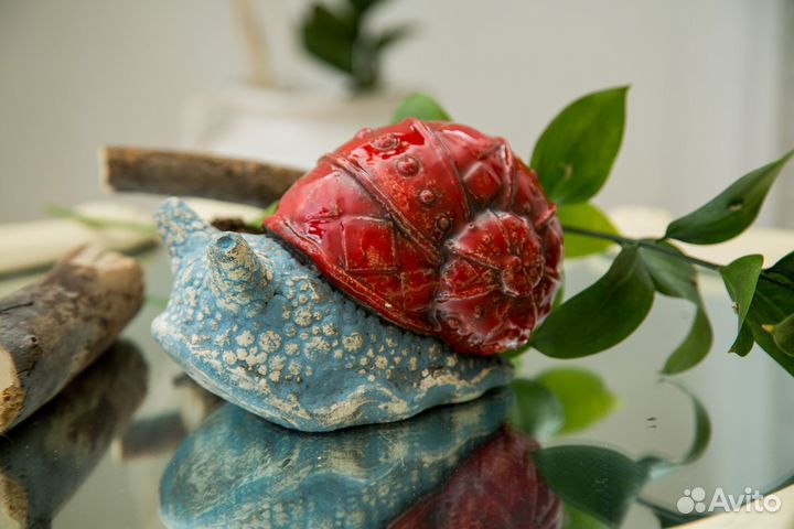 Статуэтка - Улитка (шамот ) Ручная работа