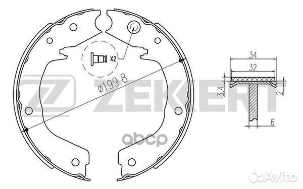 Колодки торм. бараб. задн. Mitsubishi Pajero II
