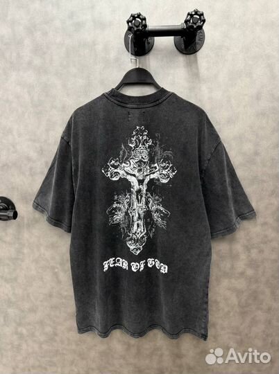 Футболка fear of god fog оверсайз (топ 2025)