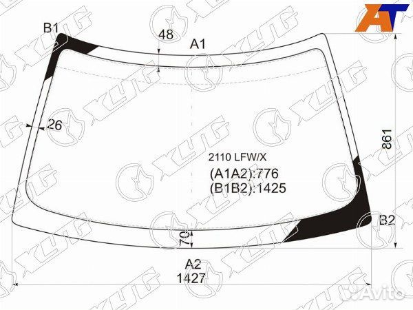 Стекло лобовое LADA 2111