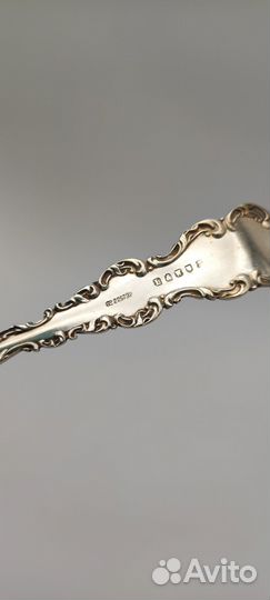 Ложка десертная серебрение, латунь, сер. XX в. Анг