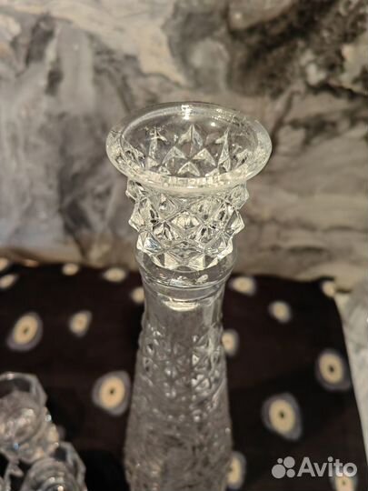 Графин и рюмки для крепких напитков, хрусталь