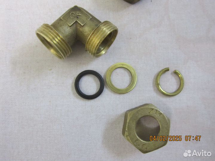 Фитинги 14мм Угол обжимной 14х14 GF латунь компрес