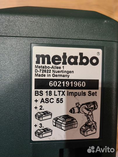 Шуруповерт metabo BS 18 LTX Impuls Set