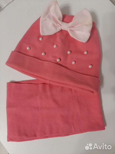 Комплект шапка, шарф весенние