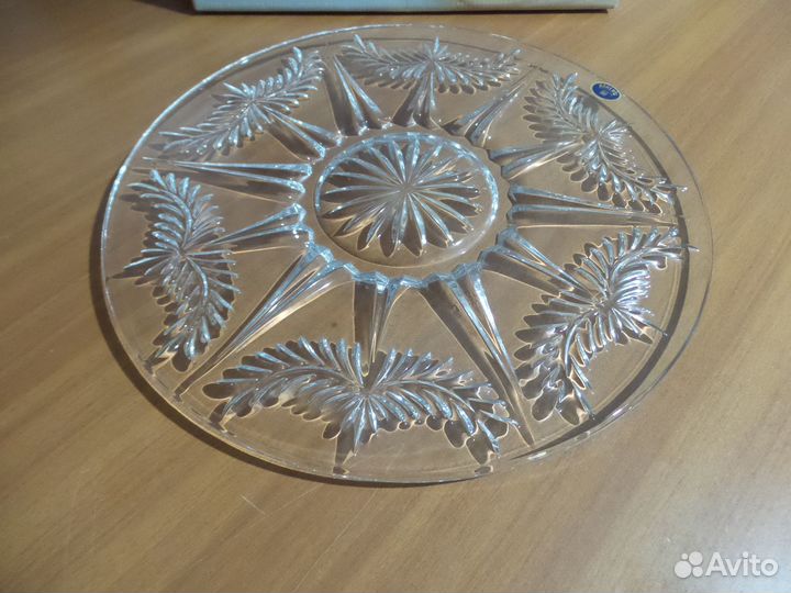 Блюдо хрустальное для торта «Аура Богемии» фирменн