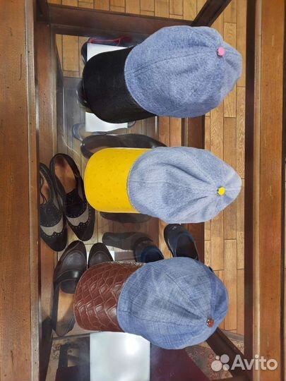 Кепки бейсболки с кожаным козырьком ручная работа