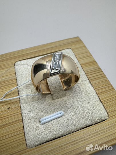 Золотое кольцо 583 проьа с бриллиантами