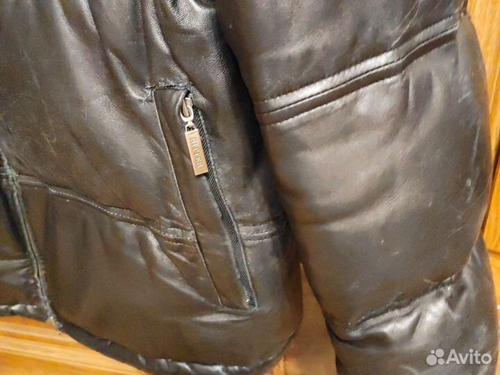 Пуховик мужской экокожа 60