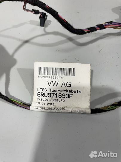 Проводка задней левой двери Фольксваген Поло 5