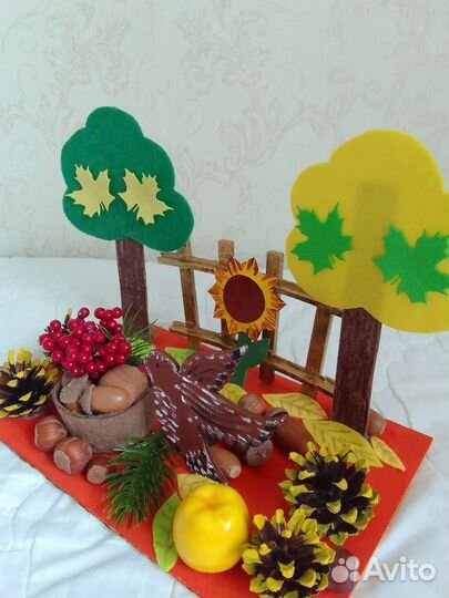 Поделка осенняя птичка в детский сад школу