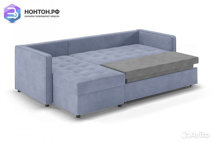 Диван угловой тик-так Модо светло-серый