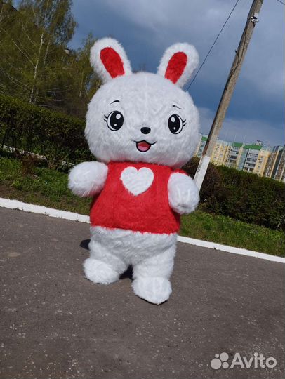 Ростовая кукла зайка Крош, белый мишка Пломбирчик