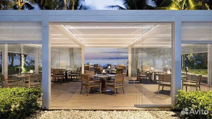 Безрамное остекление кафе и ресторанов