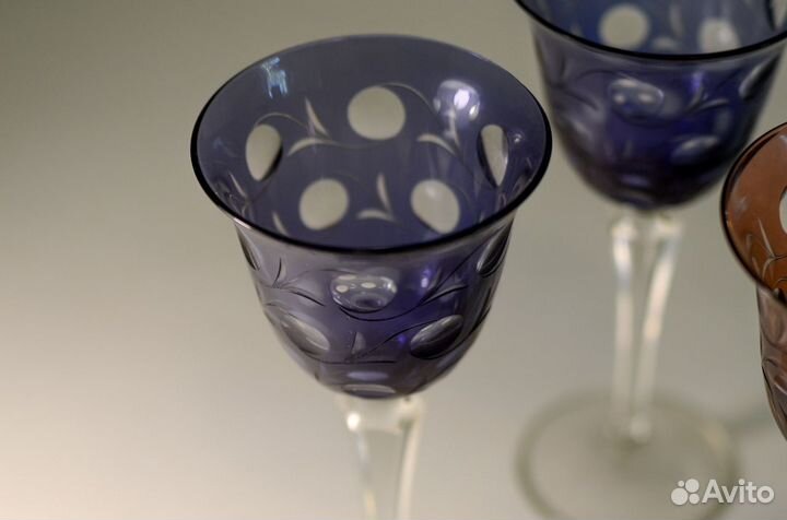 Фужеры. Бокалы. Цветной Хрусталь гдр