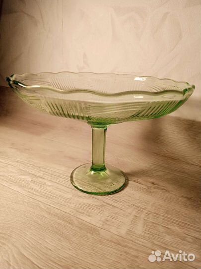 Ваза под фрукты на ножке стекло СССР
