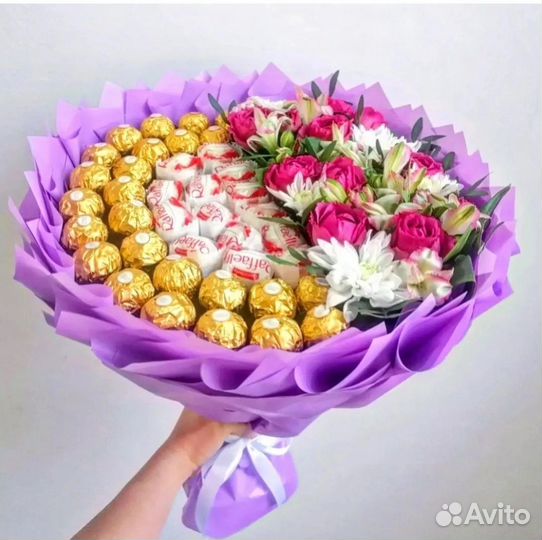 Съедобные букеты из конфет, зефира и т.д.под заказ