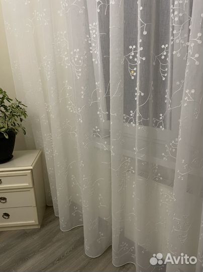Готовый тюль белый