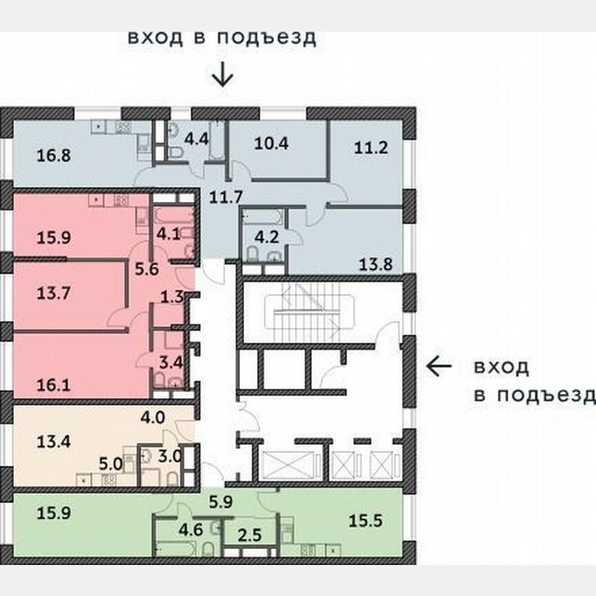 2-к. квартира, 60,1 м², 16/19 эт.