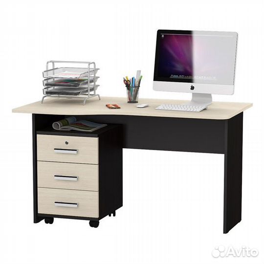 Письменный стол мд 1.04Т с подкатной тумбой цвет в
