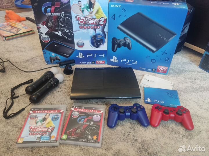 Прошитая PS3 SS 500Gb+54 игры+PS Move