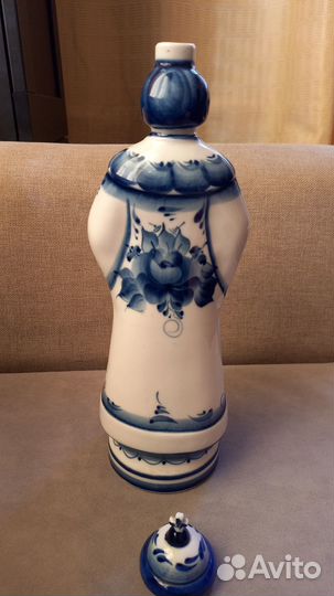 Штоф царь. Гжель винтаж. Клеймо и подпись автора