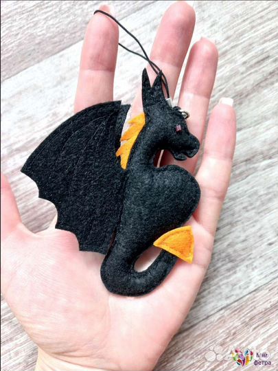 Дракон игрушка ёлочная, брелок, сувенир, символ